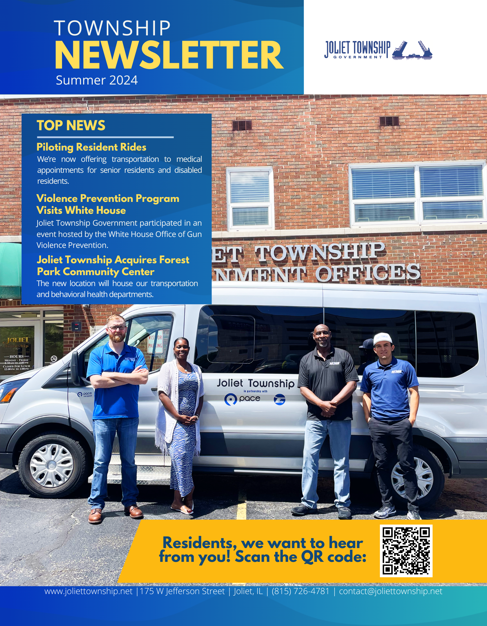 New Services and Accomplishments Highlighted in Joliet Township Government's Summer Newsletter